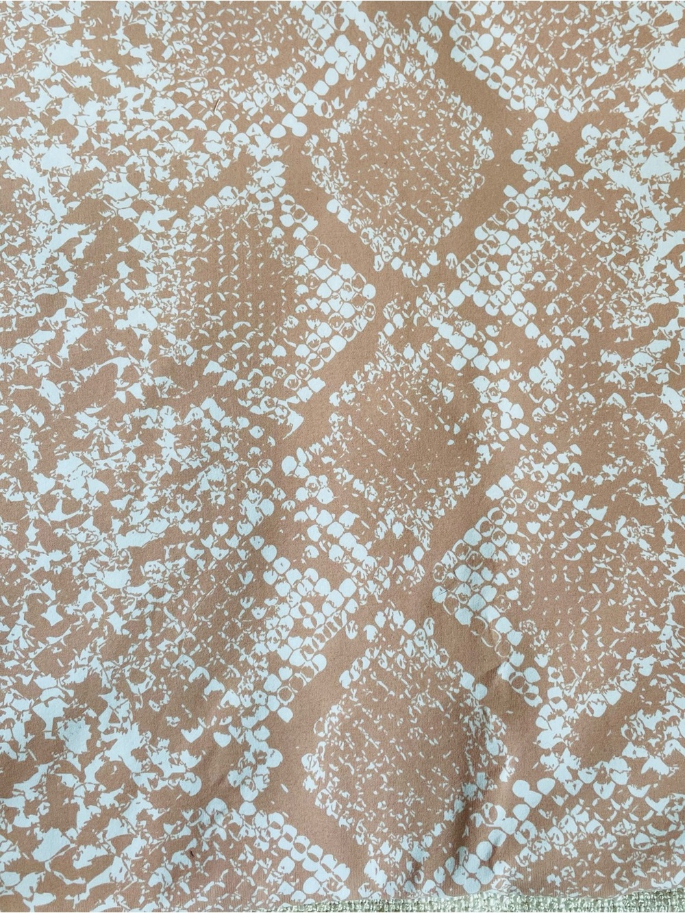 1 1/4 y x 56" Neutral Tan and White Snake Print Stretch Cotton Fabric Panel